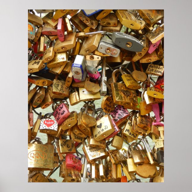 Poster Paris Love Padlocks 1 Canvas Print (Devant)