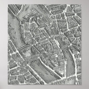 Poster Paris map Vintage –  Île de la Cité