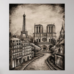Poster Paris Noir Et Blanc