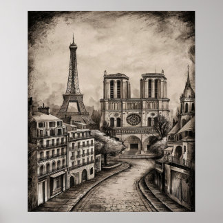 Poster Paris Noir Et Blanc