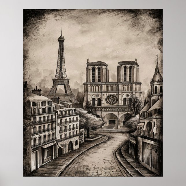 Poster Paris Noir Et Blanc (Devant)