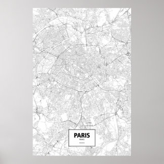 Poster Paris (noir sur blanc)
