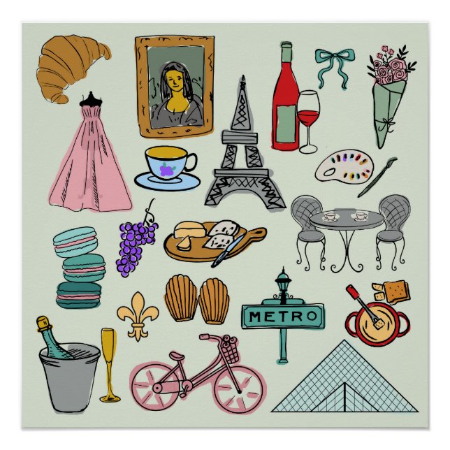 Poster Paris romantique (Devant)