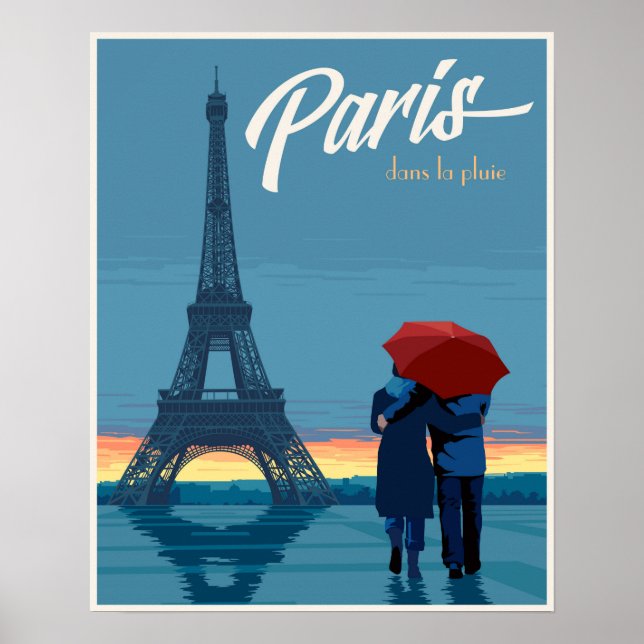Poster Paris sous la pluie (Devant)