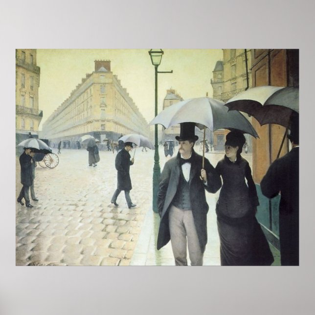 Poster Paris Street, Rainy Day par Caillebotte (Devant)