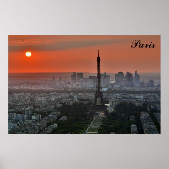 Poster Paris Sunset Tour Eiffel France Photo (Devant)