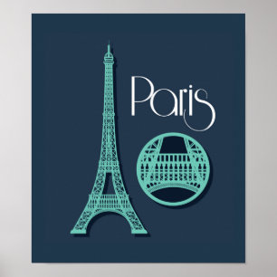 Poster Paris Teal