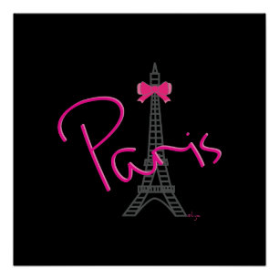 Poster Paris, Tour Eiffel avec l'arc moderne