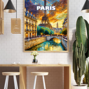 Poster Paris, ville lumière au cœur battant