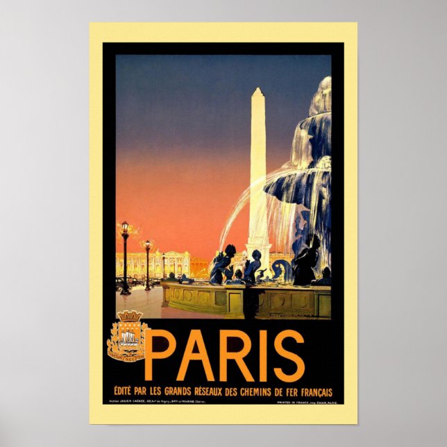 Poster Paris Vintage voyage (Devant)