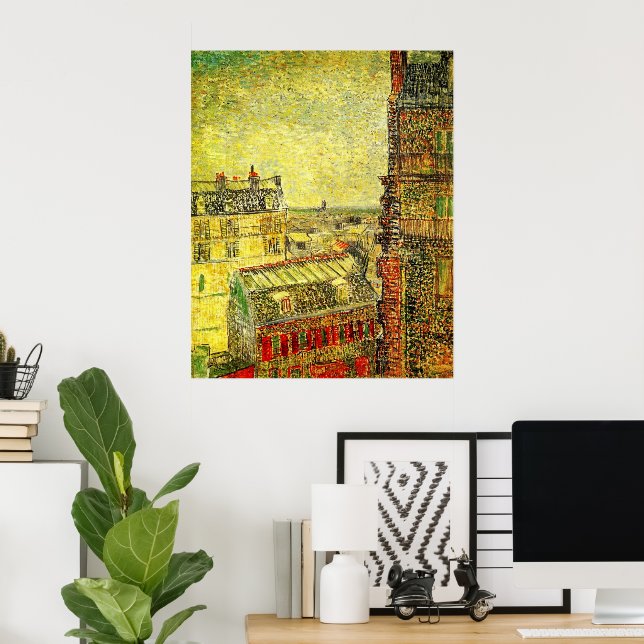 Poster Paris Vue depuis la chambre de Vincent par Vincent (Bureau à domicile)