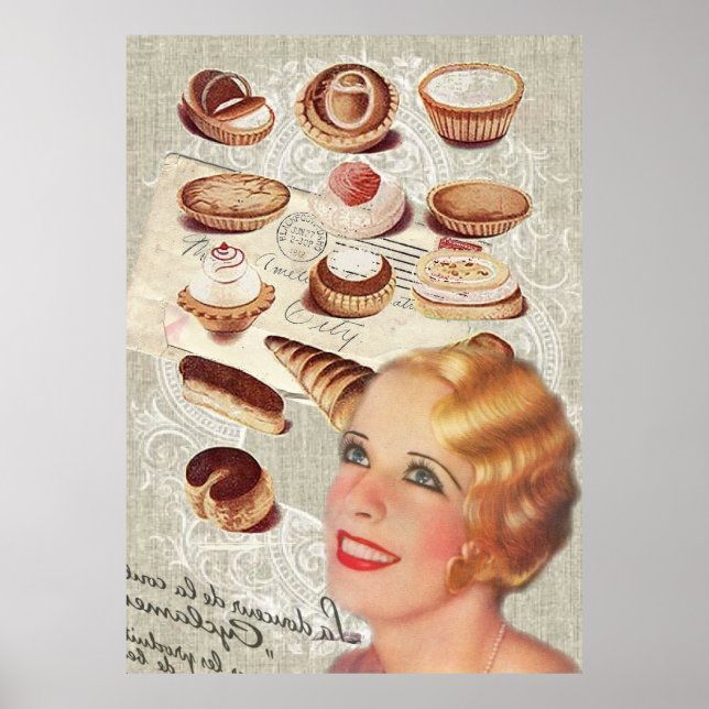 Poster parisien bakery cupcake pastry cookike cupcake (Devant)