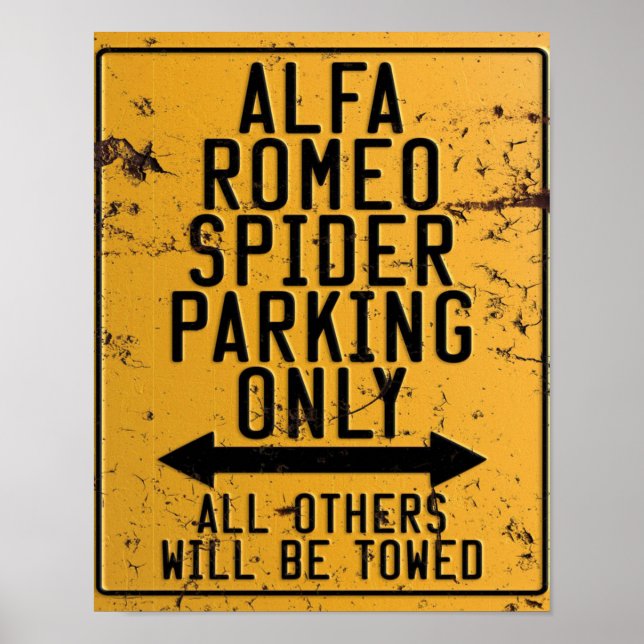 Poster Parking Alfa Romeo Spider Seulement (Devant)