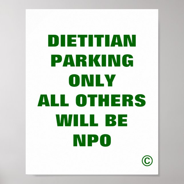 Poster Parking diététique Seulement tous les autres seron (Devant)