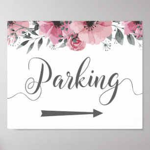 Poster Parking Instructions Signer Flèche droite