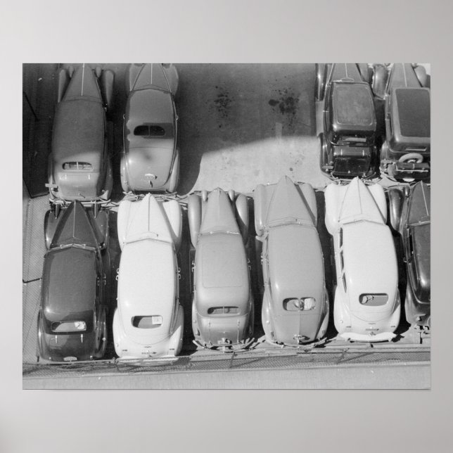 Poster Parking Lot, 1940. Photo vintage (Devant)