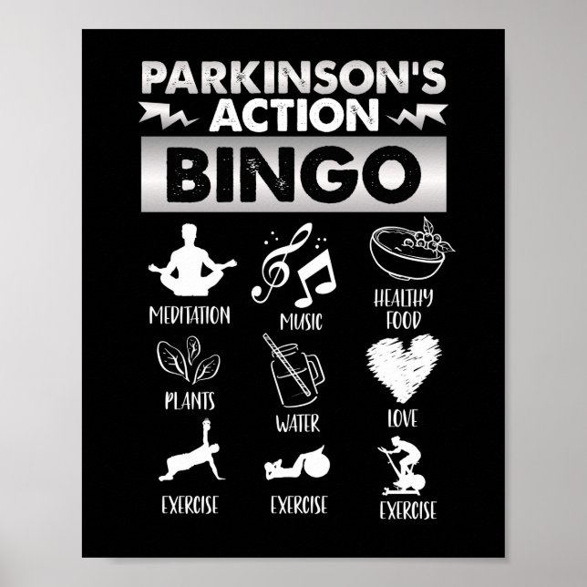 Poster Parkinsons Action Bingo Parkinsons maladie (Devant)