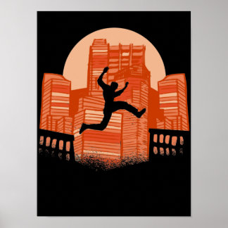 Poster Parkour, freerunner, parkour runner cadeau