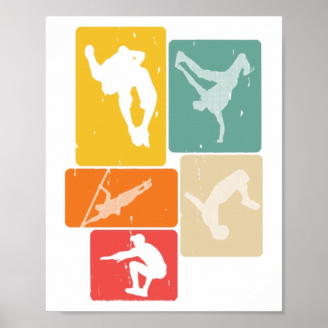 Poster Parkour Freerunner Traceur Retro Freerunning (Devant)