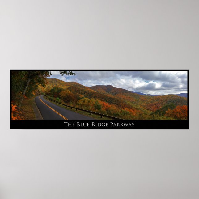 Poster Parkway Blue Ridge à l'automne (Devant)