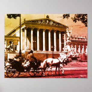 Poster Parlement de Vienne Autriche vintage