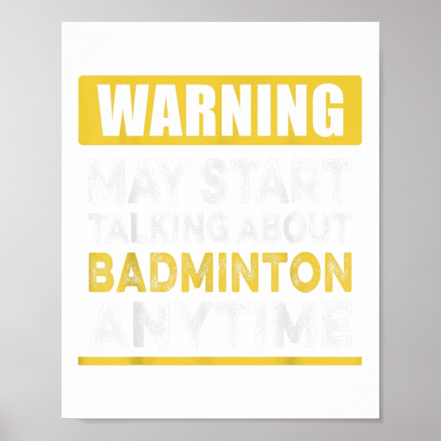 Poster Parler de badminton à tout moment Drôle de badmint (Devant)