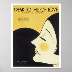 Poster Parlez-moi de l'amour Vintage Songbook couverture