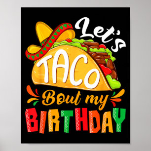 Poster Parlons taco de fête d'anniversaire drôle mexicain