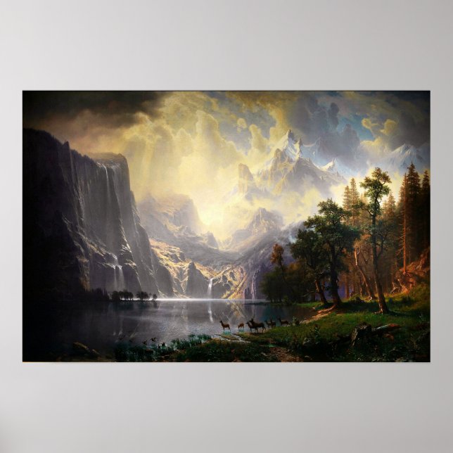 Poster Parmi la Sierra Nevada par Albert Bierstadt (Devant)
