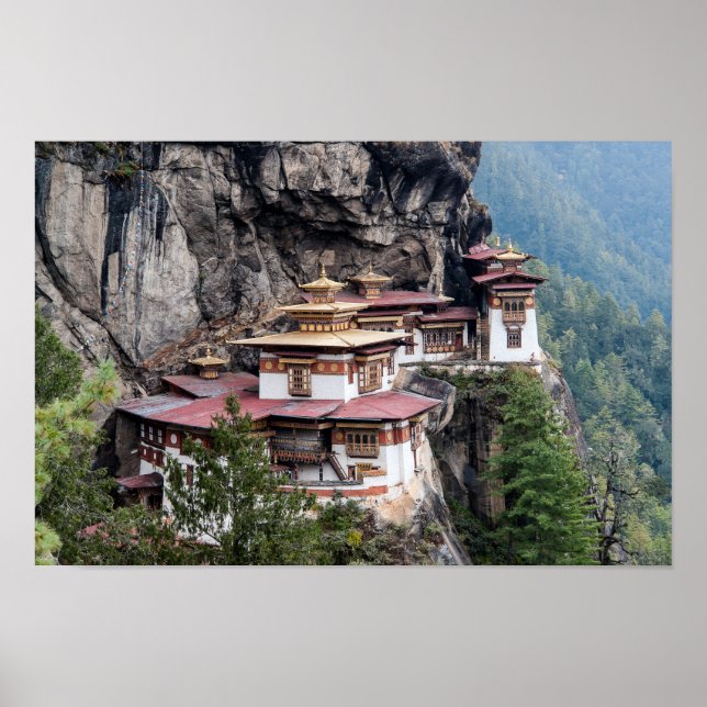 Poster Paro Taktsang : Le monastère du nid de tigre - Bho (Devant)