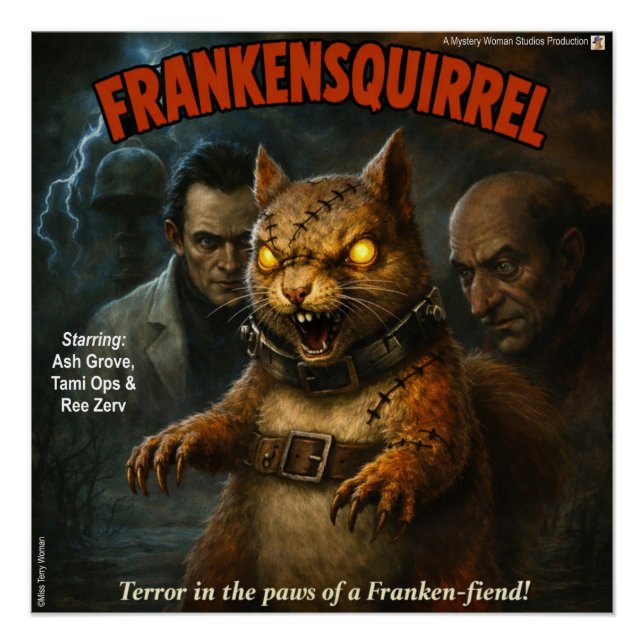 Poster Parodie de film classique Frankensquirrel (Devant)