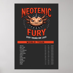 Poster Parodie de groupe de Heavy Metal Axolotl Tournée d