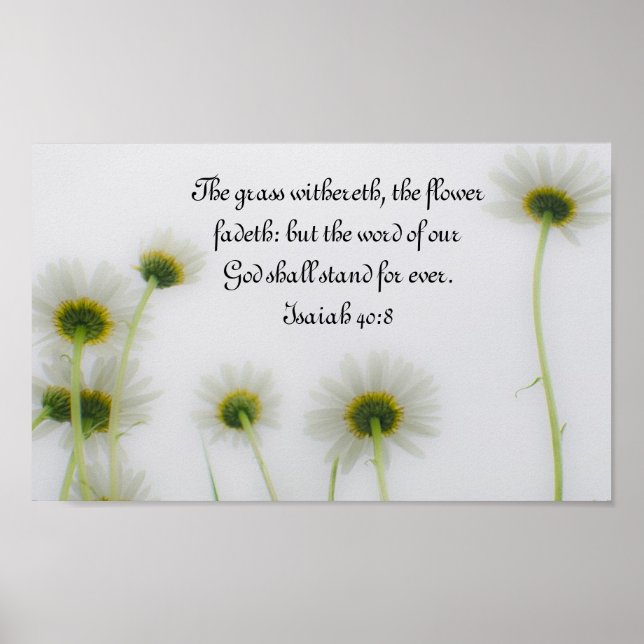Poster Parole de notre Dieu verset biblique Ésaïe 40:8 Po (Devant)