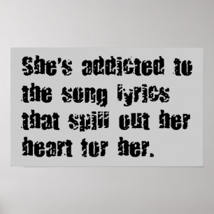 POSTER PAROLES DE CHANSON ADDITIONNELLES COEUR ÉPILLER DE
