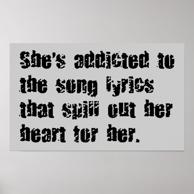 POSTER PAROLES DE CHANSON ADDITIONNELLES COEUR ÉPILLER DE (Devant)