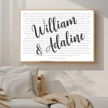 Paroles de chanson de mariage, calligraphie serif 