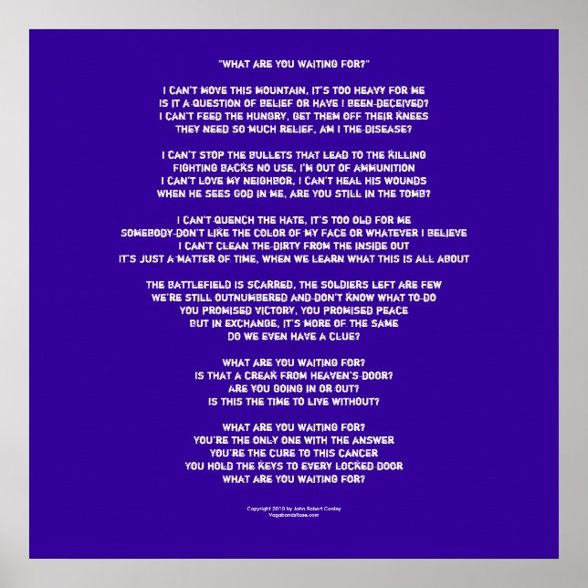 Poster Paroles de "Qu'attendez-vous ?" (Devant)