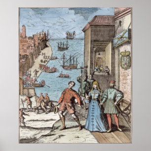 Poster Partage de Columbus avec Ferdinand et