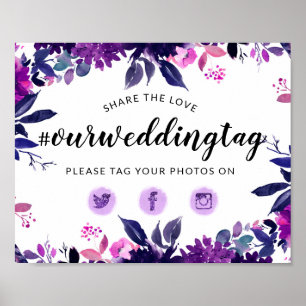 Poster Partagez le hashtag Mariage Amour sur les médias s
