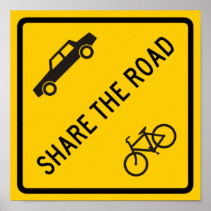 Poster Partagez le signe de route de route