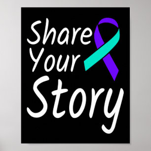 Poster Partagez votre histoire Prévention du suicide Ribb