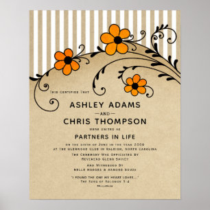 Poster "Partenaires dans la vie moderne Boho Mariage cert