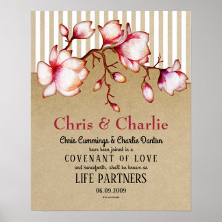 Poster "Partenaires de la vie" Certificat de Mariage d'am
