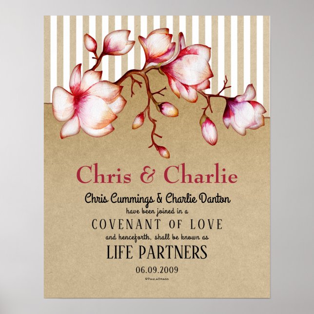 Poster "Partenaires de la vie" Certificat de Mariage d'am (Devant)