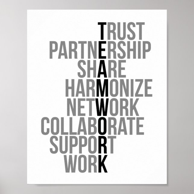Poster Partenariat d'approbation de travail d'équipe Part (Devant)