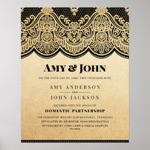 Poster "Partenariat intérieur" Mariage dentelle