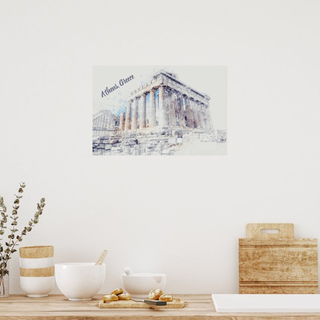 Poster Parthénon des sites antiques à Athènes, Grèce (Cuisine)