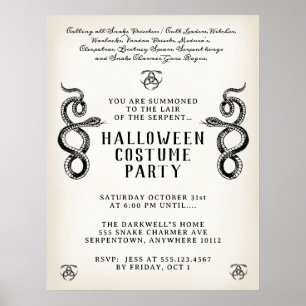 Poster Parti du serpent d'Halloween adulte
