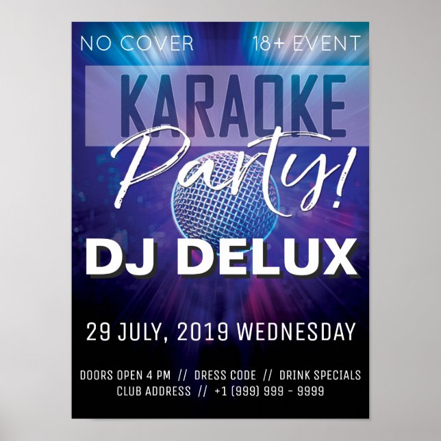 Poster Parti Karaoke | DJ | Club Flyer (Devant)