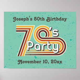 Poster Parti rétro des années 70